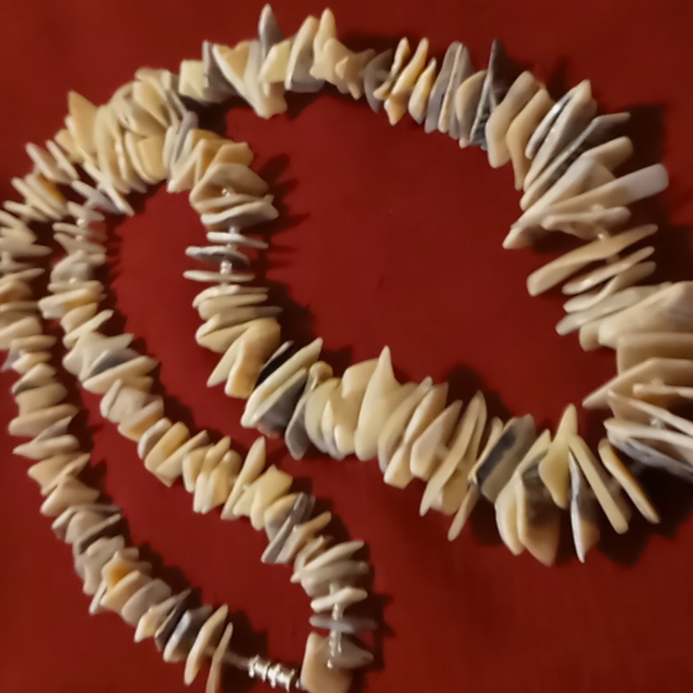 Long shell necklace vintage 26 inches long.